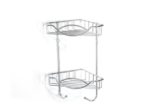 Półka druciana do łazienki na ścianę rogowa 049