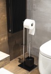 Stojak łazienkowy na papier ze szczotką do WC 1617