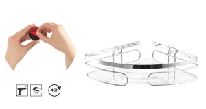 Półka druciana przyklejana taśmą 3M, samoprzylepna  1419