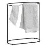 Wieszak do łazienki stojący czarny owal 1886