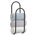 Wieszak półka do łazienki na ręczniki czarna 1887