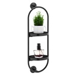 Półka do łazienki ścienna czarna 1890