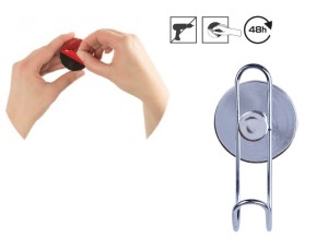 Wieszak ścienny przyklejany taśmą 3M, samoprzylepny 1132